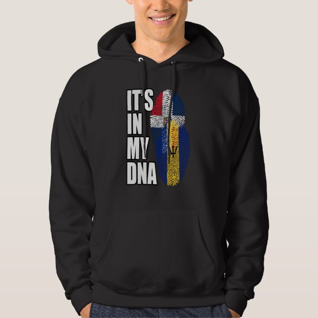 Veste À Capuche Drapeau Dominicain Et Barbadien (Devant)