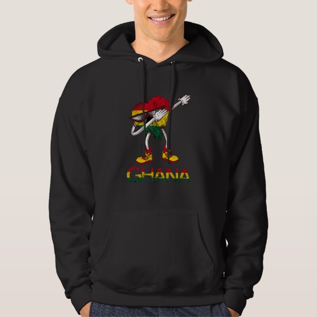 Veste À Capuche Drapeau du Ghana Dabbing Cœur Racines Ghanéennes F (Devant)