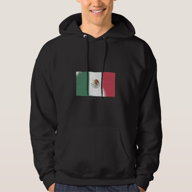 Veste À Capuche Drapeau du Mexique Style Grunge (Devant)