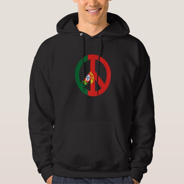 Veste À Capuche Drapeau du Portugal Signe de Paix (Devant)