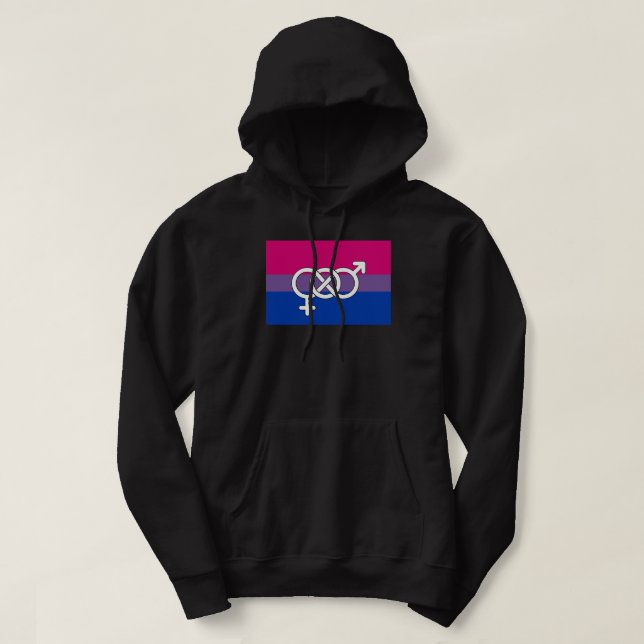 Veste À Capuche Drapeau du symbole de la fierté bisexuelle (Design devant)