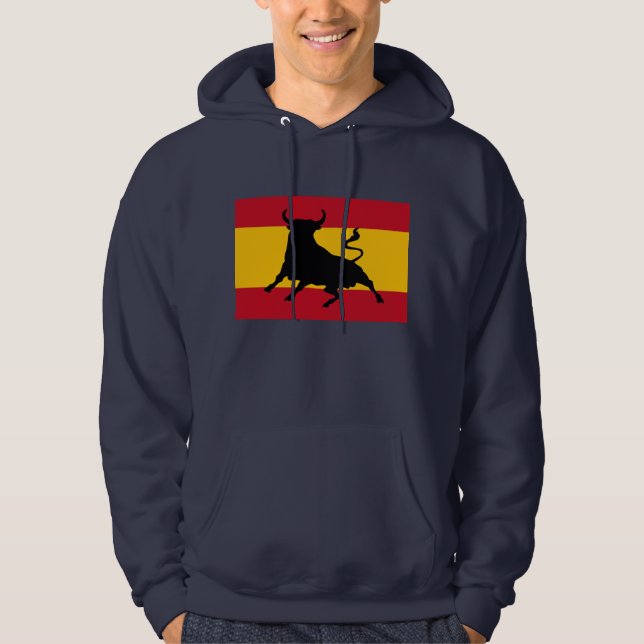 Veste À Capuche Drapeau espagnol avec taureau (Devant)