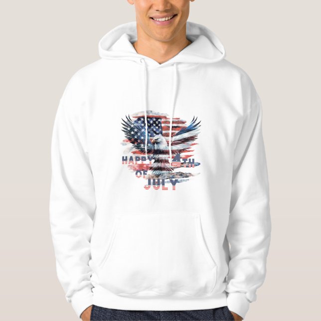 Veste À Capuche Drapeau et aigle des États-Unis. Indépendance (Devant)