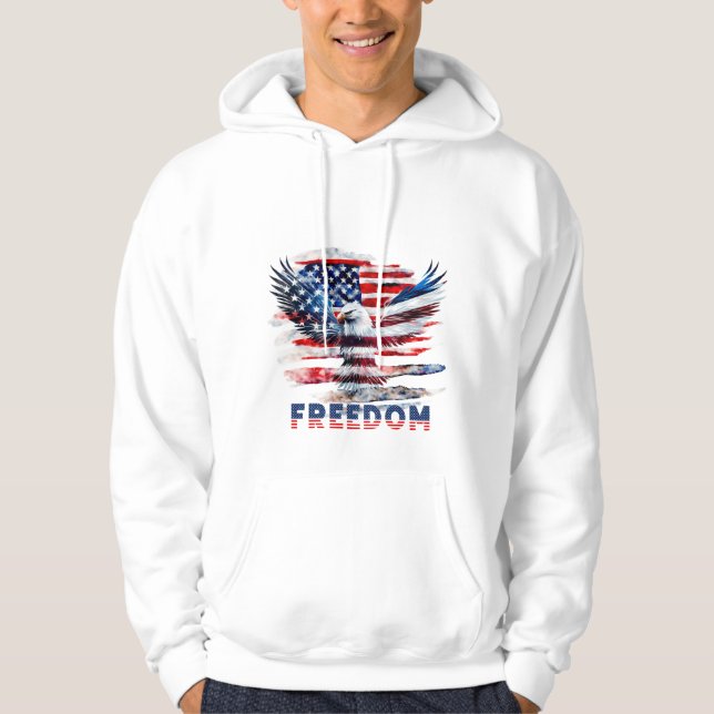 Veste À Capuche Drapeau et aigle des Etats-Unis.Liberté. (Devant)