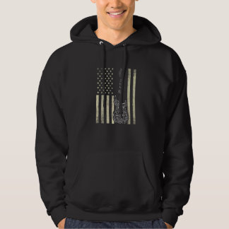 Veste À Capuche Drapeau États-Unis 4 juillet Guitariste Joueur Not