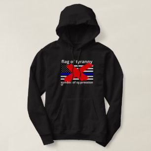 Veste À Capuche Drapeau "FLAG OF TYRANNY" ligne bleue drapeau de p