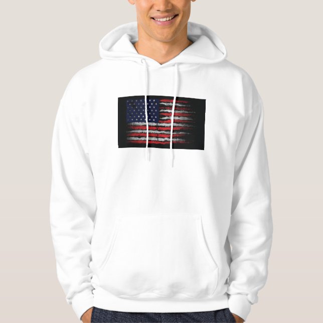 Veste À Capuche Drapeau Grunge U.S.A (Devant)