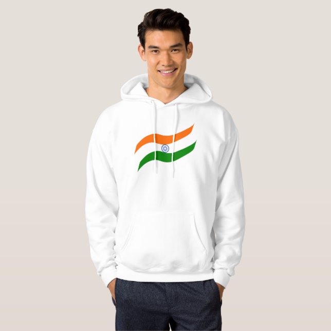Veste À Capuche Drapeau indien ondulant (Devant entier)