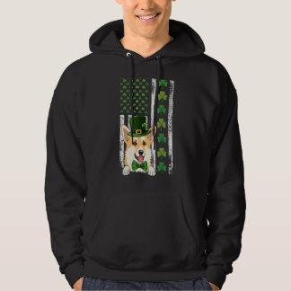 Veste À Capuche Drapeau irlandais américain Irlande Vintage Corgi 