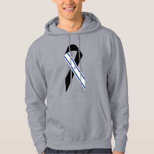 Veste À Capuche Drapeau israélien ruban noir