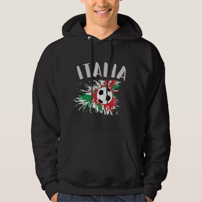Veste À Capuche Drapeau italien de balle de football (Devant)