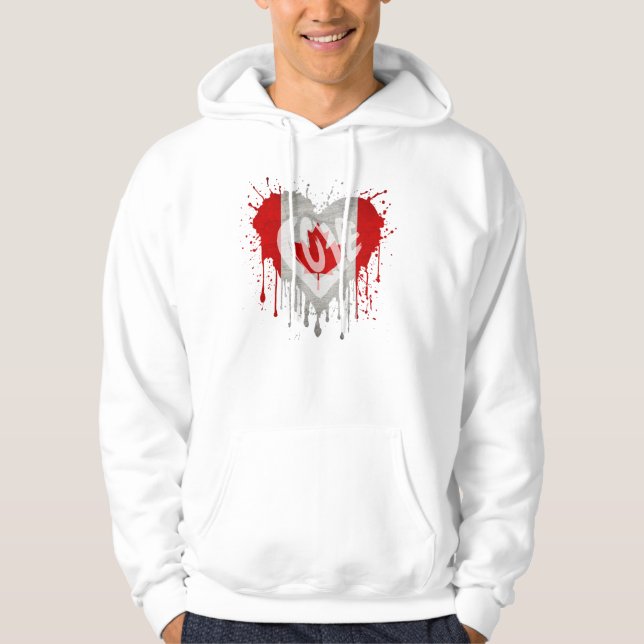 Veste À Capuche Drapeau J'aime Canada (Devant)