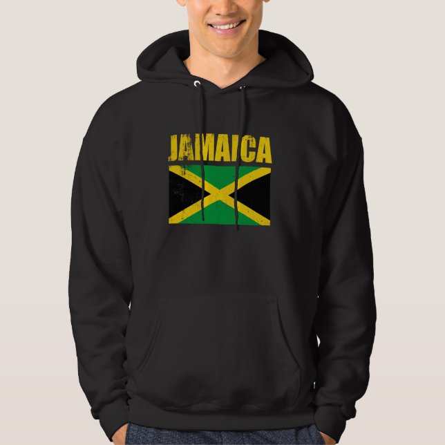 Veste À Capuche Drapeau Jamaïque T-shirt Cool Drapeaux jamaïcains  (Devant)