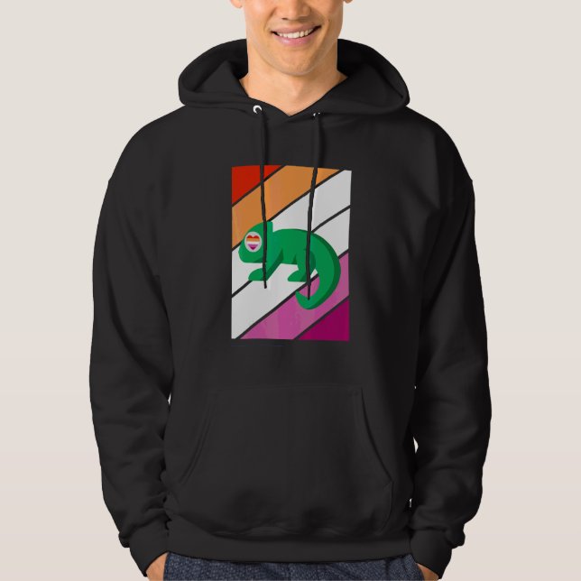 Veste À Capuche Drapeau lesbien de la fierté du caméléon Fier alli (Devant)