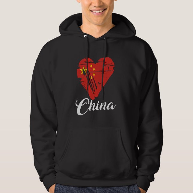 Veste À Capuche Drapeau Love China (Devant)