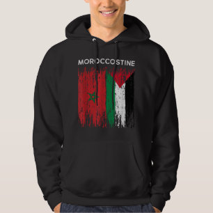 Veste À Capuche Drapeau marocain et palestinien Maroc et palestin