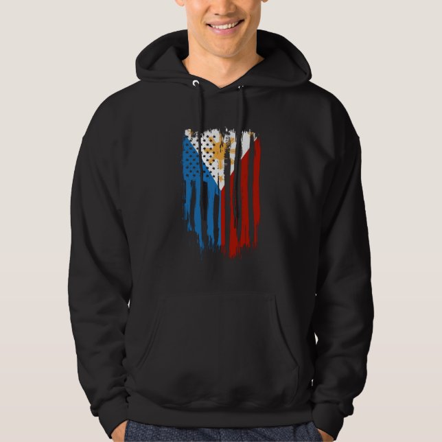 Veste À Capuche Drapeau mi-américain mi-philippin Philippines (Devant)