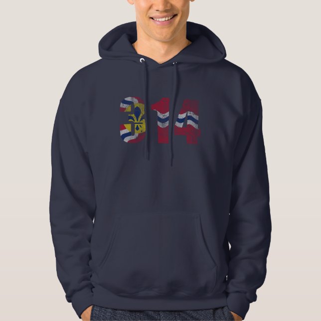 Veste À Capuche Drapeau Missouri de St Louis du cru 314 (Devant)