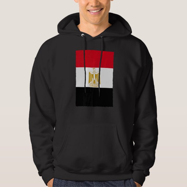Veste À Capuche Drapeau national égyptien Vintage rétro (Devant)