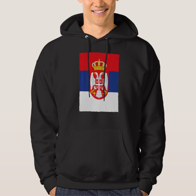 Veste À Capuche Drapeau national Vintage serbe rétro (Devant)