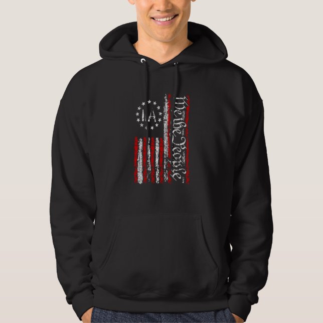 Veste À Capuche Drapeau Nous Le Peuple Deuxième Amendement 2e Amen (Devant)