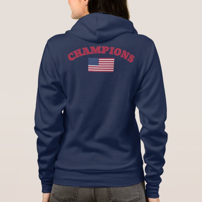 Veste À Capuche Drapeau officiel CHAMPIONS USA vrai tee - shirt cl (Dos)
