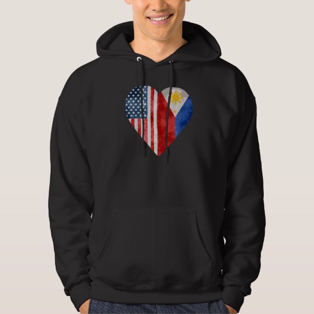 Veste À Capuche Drapeau philippin américain des Philippines (Devant)