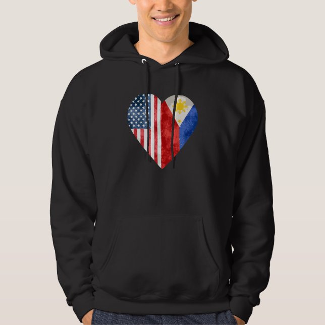 Veste À Capuche Drapeau philippin américain des Philippines (Devant)