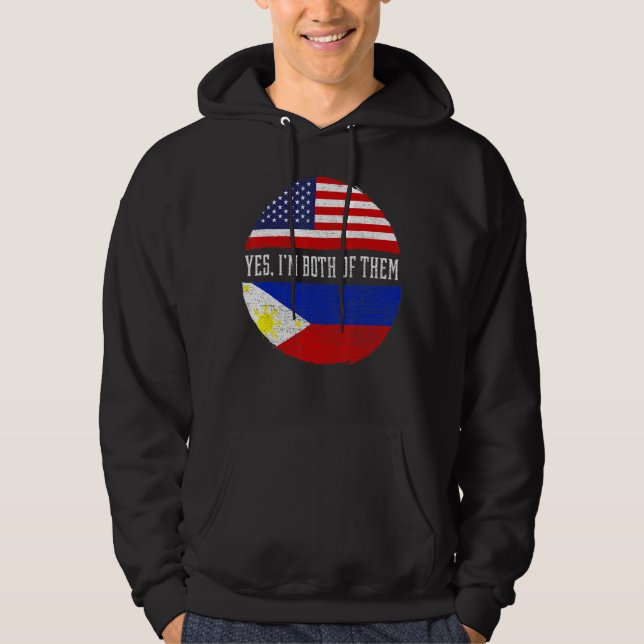 Veste À Capuche Drapeau philippin mi-américain Philippines H (Devant)