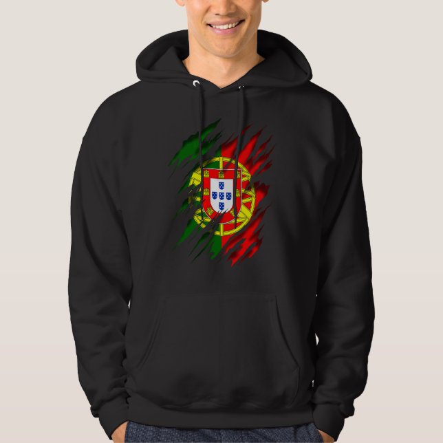 Veste À Capuche Drapeau Portugais Du Portugal (Devant)