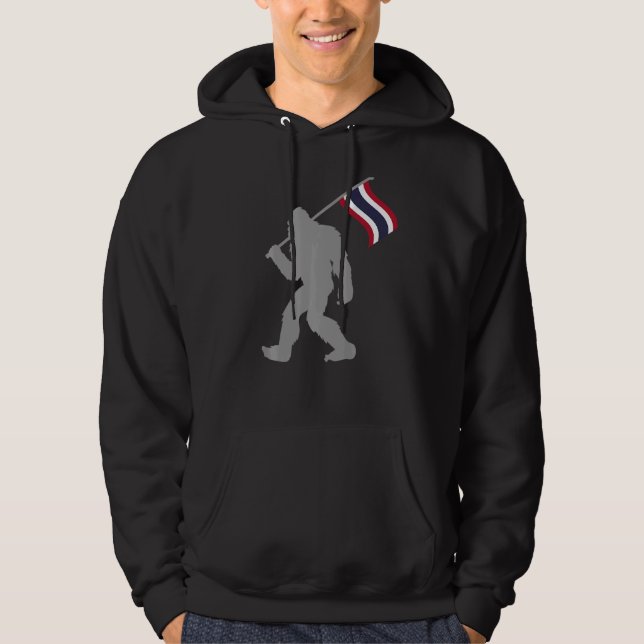 Veste À Capuche Drapeau Prathet Thai Ou Thai Sur Drapeau Thaïlande (Devant)
