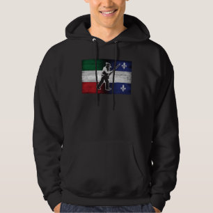 Veste À Capuche Drapeau Québec et Patriote Henri Julien érodé