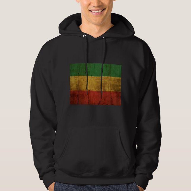 Veste À Capuche Drapeau Rastafara - Jah Rastafari Rasta Queen Swea (Devant)