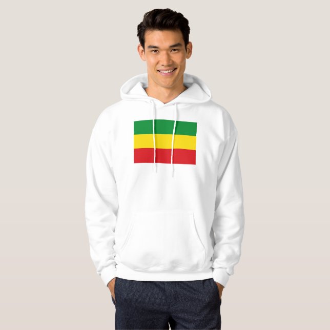 Veste À Capuche Drapeau rastafari éthiopien Rasta (Devant entier)