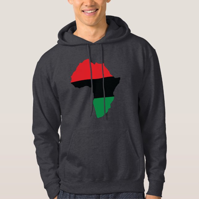 Veste À Capuche Drapeau rouge, noir et vert de l'Afrique (Devant)