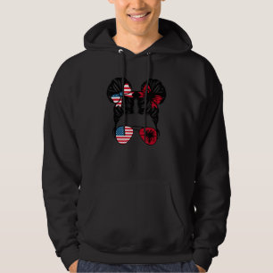 Veste À Capuche Drapeau semi-américain demi-albanais fille USA Alb