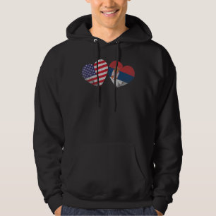 Veste À Capuche Drapeau serbe américain du coeur Hérite de famille