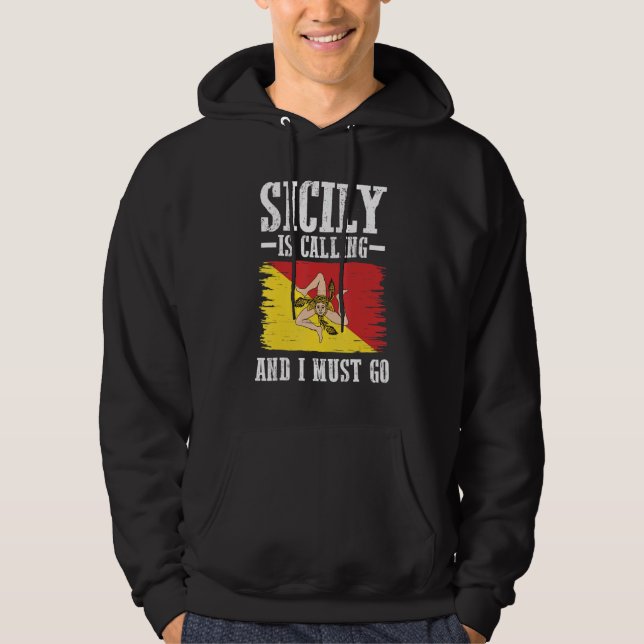Veste À Capuche Drapeau sicilien Sicile (Devant)