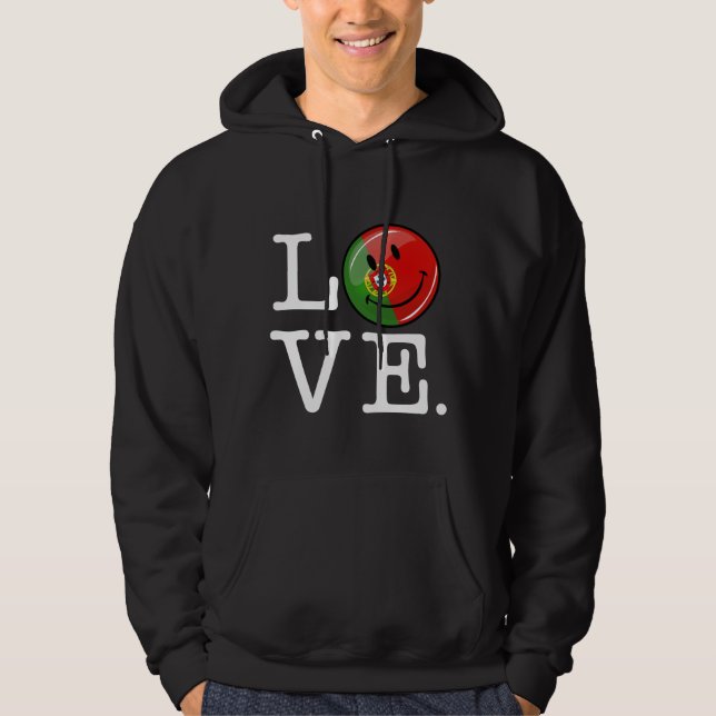 Veste À Capuche Drapeau souriant Love Portugal (Devant)