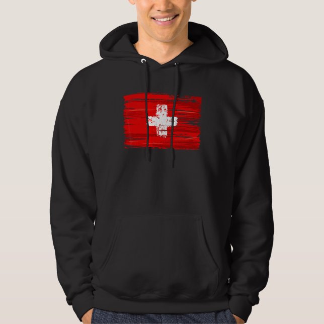Veste À Capuche Drapeau Suisse (Devant)