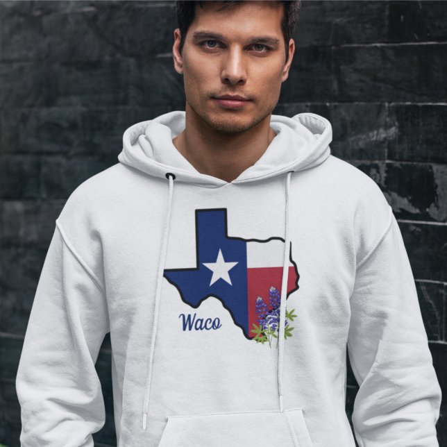 Veste À Capuche Drapeau Texas avec Fleur d'État Bluebonnet personn (Créateur téléchargé)