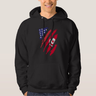 Veste À Capuche Drapeau Tunisie Fabriqué en Amérique USA Patriot H