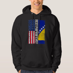 Veste À Capuche Drapeau Usa & Bosnie-Herzégovine Drapeau Best Papa