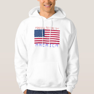Veste À Capuche Drapeau USA, Heureux d'être en AMÉRIQUE