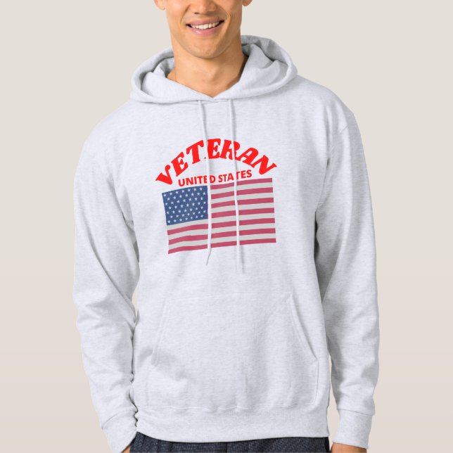 Veste À Capuche drapeau Vétérinaire américain - VENTE RAPIDE (Devant)