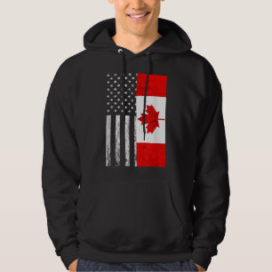 Veste À Capuche Drapeau Vintage américain canadien racines canadie
