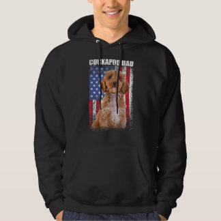 Veste À Capuche Drapeau Vintage Américain Cockapo Papa Chien Pour 