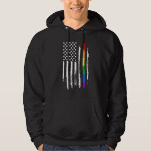 Veste À Capuche Drapeau vintage Américain Lgbt Pride Gay Lesbienne