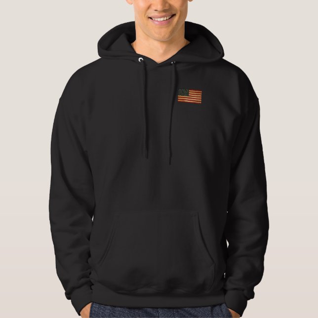 Veste À Capuche Drapeau Vintage américain noir (Devant)