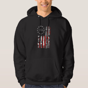 Veste À Capuche Drapeau vintage Américain Patriotique 1776 Nous Le